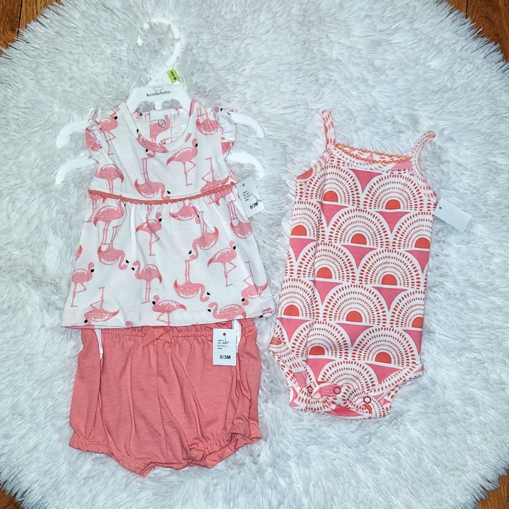 Koala Baby 3 piece girls matching set 0-3 months